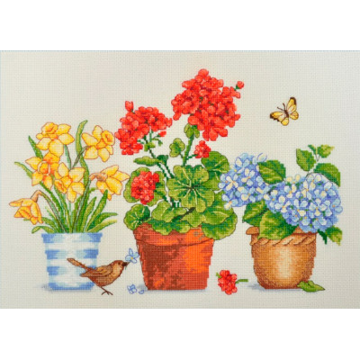 Квіткове тріо |  арт. VN-075 | Набір для вишивки хрестиком