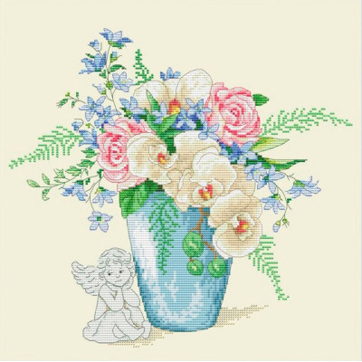 Натюрморт з орхідеями |  арт. VN-088 | Набір для вишивки хрестиком