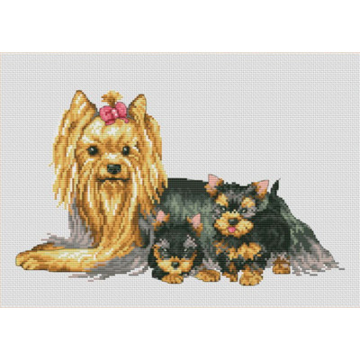 Йоркширські тер'єри |  арт. VN-148 | Набір для вишивки хрестиком