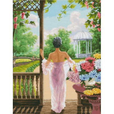 Дівчина та квіти |  арт. VN-175 | Набір для вишивки хрестиком