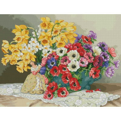 Натюрморт з анемонами |  арт. VN-184 | Набір для вишивки хрестиком