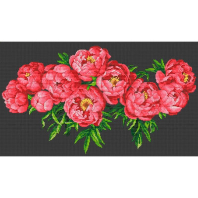 Красные півонії |  арт. VN-186 | Набор для вышивки крестиком