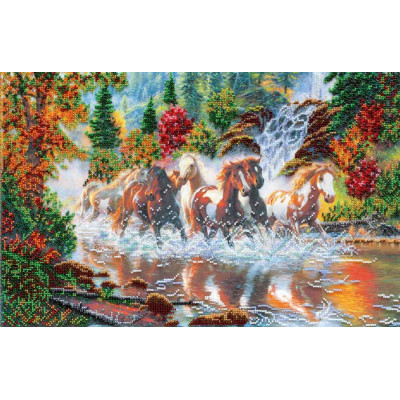 Сімка коней |  арт. AB-278 | Набір для вишивки бісером