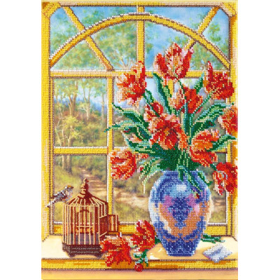 За вікном весна-2 |  арт. AB-456 | Набір для вишивки бісером
