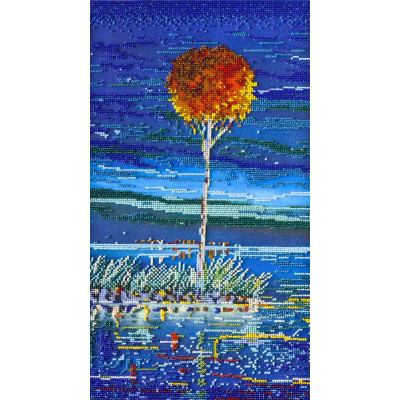 Полум'яна блакить-1 |  арт. AB-485 | Набір для вишивки бісером