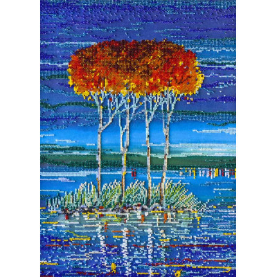 Полум'яна блакить-2 |  арт. AB-486 | Набір для вишивки бісером