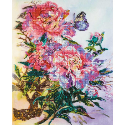 Китайські півонії |  арт. AB-489 | Набір для вишивки бісером