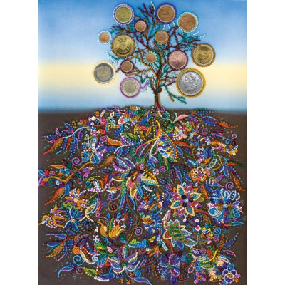 Грошове дерево | арт. AB-508 | Набір для вишивки бісером Грошове дерево | арт. AB-508 | Набір для вишивки бісером