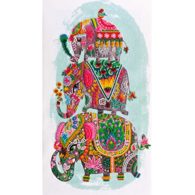 Три слони на щастя |  арт. AB-605 | Набір для вишивки бісером