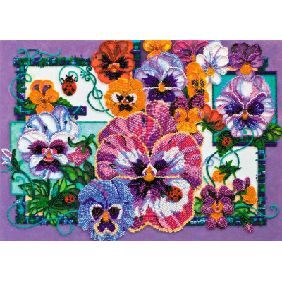 Анютины глазки |  арт. AB-609 | Набор для вышивки бисером