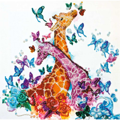 Плямисті жирафики | арт. AB-641 | Набір для вишивки бісером Плямисті жирафики | арт. AB-641 | Набір для вишивки бісером
