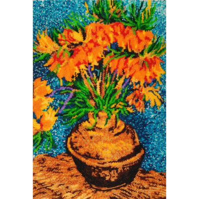 Квіти в мідній вазі |  арт. 170 | Набір для вишивки бісером