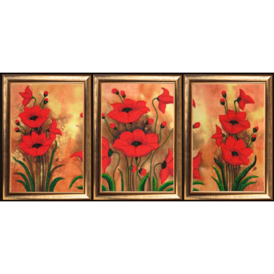 Маковий триптих |  арт. 299 | Набір для вишивки бісером