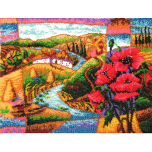 Сільский пейзаж. Маки