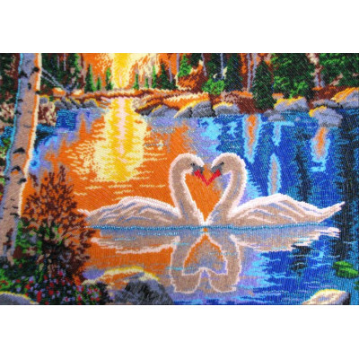 Лебеді на заході сонця | арт. 511 | Набір для вишивки бісером Лебеді на заході сонця | арт. 511 | Набір для вишивки бісером