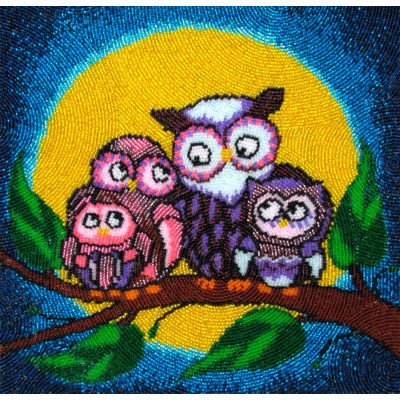 Місячні совенята |  арт. 534 | Набір для вишивки бісером