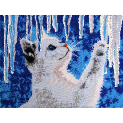 Кошеня та бурульки | арт. 570 | Набір для вишивки бісером Кошеня та бурульки | арт. 570 | Набір для вишивки бісером