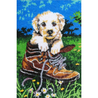 Пустотливе цуценя |  арт. 611 | Набір для вишивки бісером