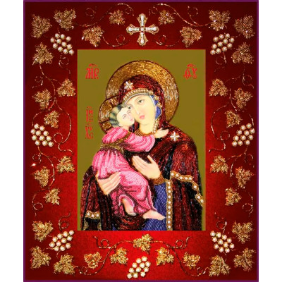 Богородиця Володимирська в рамці |  арт. БП-117 | Набір для вишивки бісером