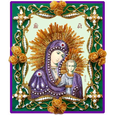 Богородиця Казанська "Золоті троянди" |  арт. БП-147 | Набір для вишивки бісером