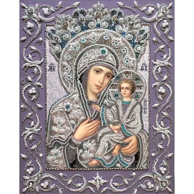 Богородиця Тихвинська в рамці |  арт. БП-151 | Набір для вишивки бісером