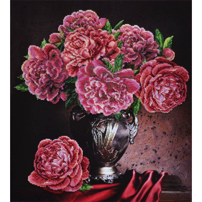 Оксамитові півонії |  арт. P-229 | Набір для вишивки бісером