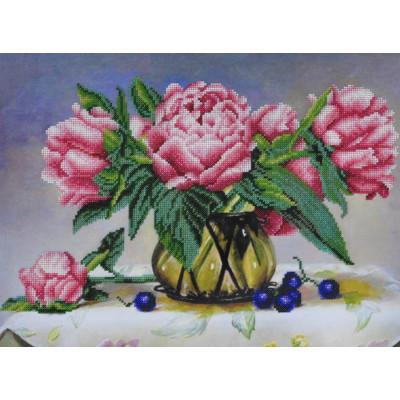 Натюрморт з півоніями |  арт. P-254 | Набір для вишивки бісером