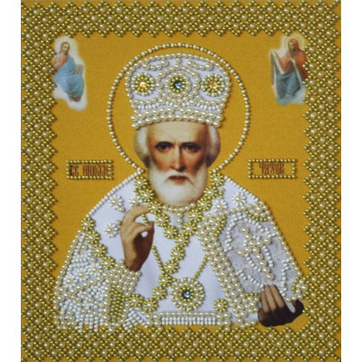 Ікона св. Миколи Чудотворця (золото) |  арт. P-270 | Набір для вишивки бісером