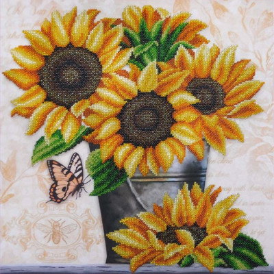 Дачні соняшники | арт. P-315 | Набір для вишивки бісером Дачні соняшники | арт. P-315 | Набір для вишивки бісером