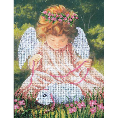 Ангел з кроликом |  арт. Б-094 | Набір для вишивки бісером