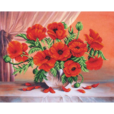 Вогняні макі |  арт. Б-259 | Набір для вишивки бісером