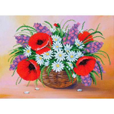 Літній козуб Макі |  арт. Б-299 | Набір для вишивки бісером