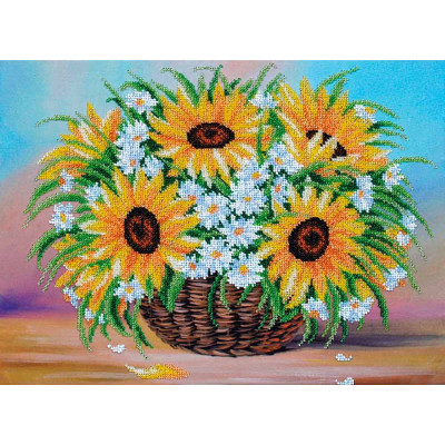 Літній козуб Соняшник |  арт. Б-300 | Набір для вишивки бісером