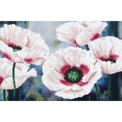 Білі макі |  арт. Б-320 | Набір для вишивки бісером