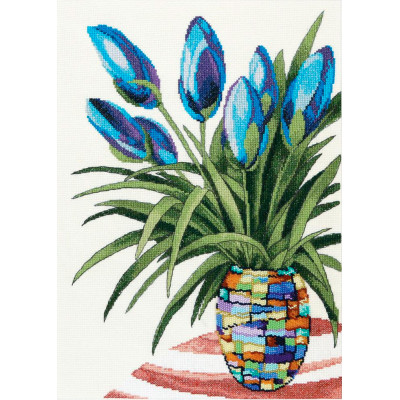 Лазурові тюльпани |  арт. М-255 | Набір у змішаной техніці