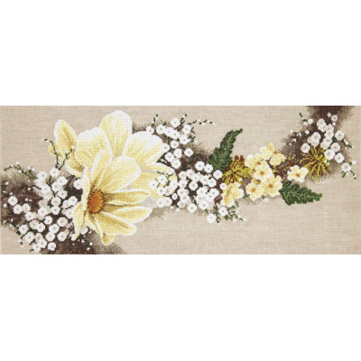 Білі квіти |  арт. М-301 | Набір у змішаной техніці