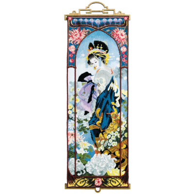 Гейша з хризантемами |  арт. М-326 | Набір у змішаной техніці