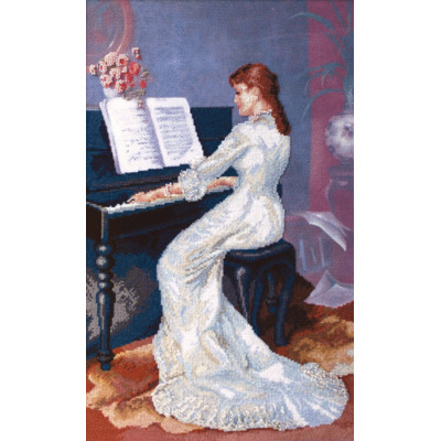 Піаністка |  арт. М-40 | Набір у змішаной техніці