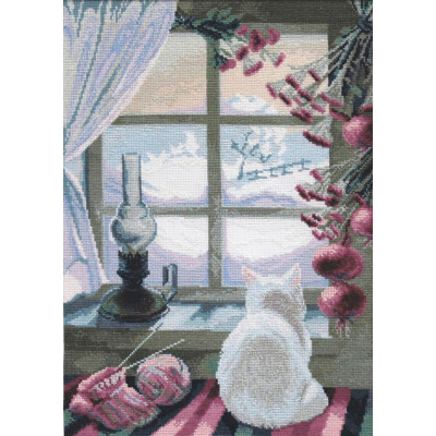 Кішка біля віконця |  арт. М-482 | Набір для вишивки хрестиком