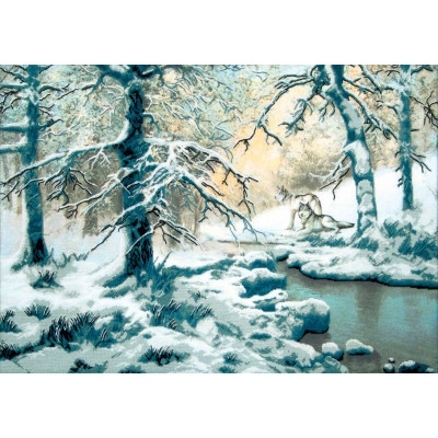 Вовки біля зимового струмка |  арт. РК-077 | Набір для вишивки хрестиком